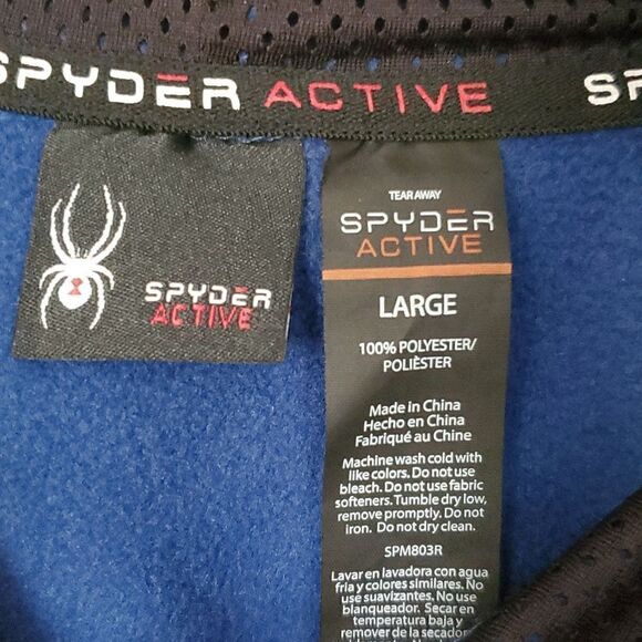 Spyder Hoodie in Navy Blue with Sleeve Pocket Size L - Picture 6 of 9